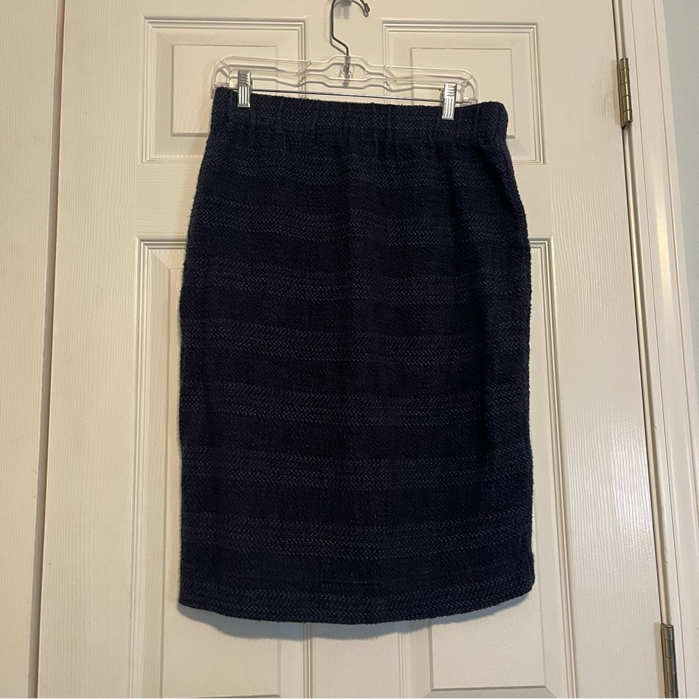 lou & grey navy chunky knit pencil skirt size medium dark academia whimsigoth